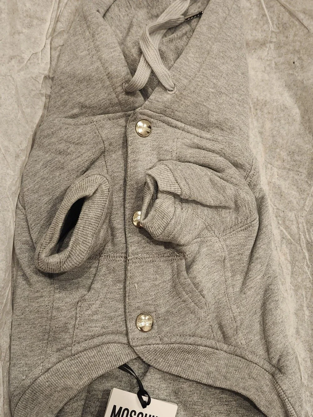 New Moschino Grey Dog Hoodie